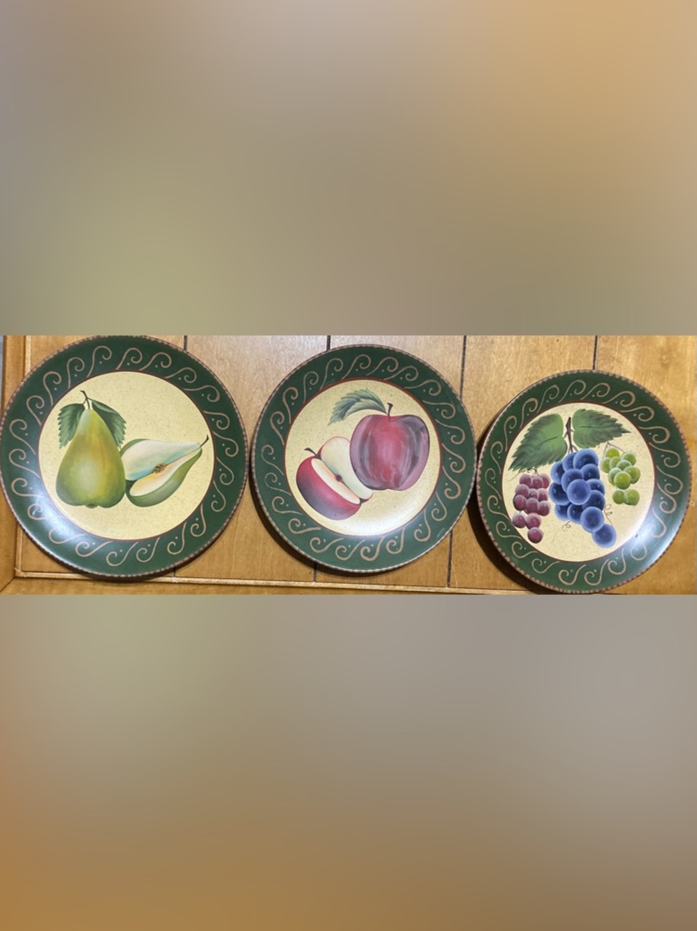 Home Interiors 2001 3 Piece Decorative Fruit Plate Set